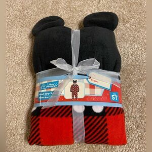 Disney Christmas Pajamas 5T Mickey Mouse Footed sleeper pajama mouse ears hat